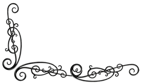 Drawing of ornate metal scrollwork